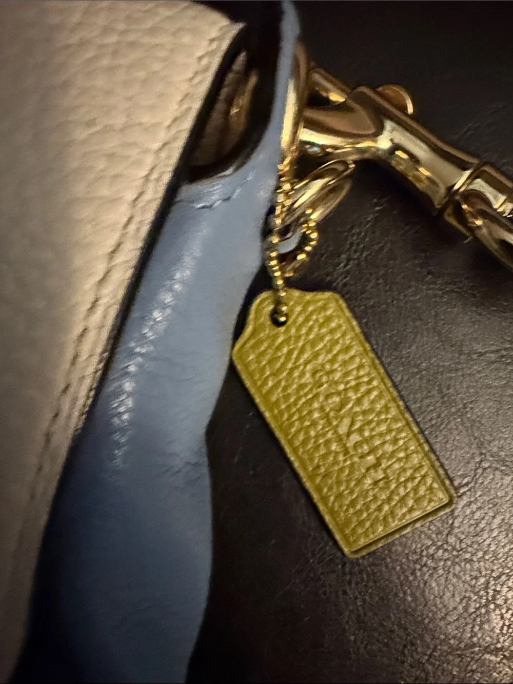Coach Cream Pebbled Leather Crossbody with Rainbow Stripe Strap - Picture 2 of 7